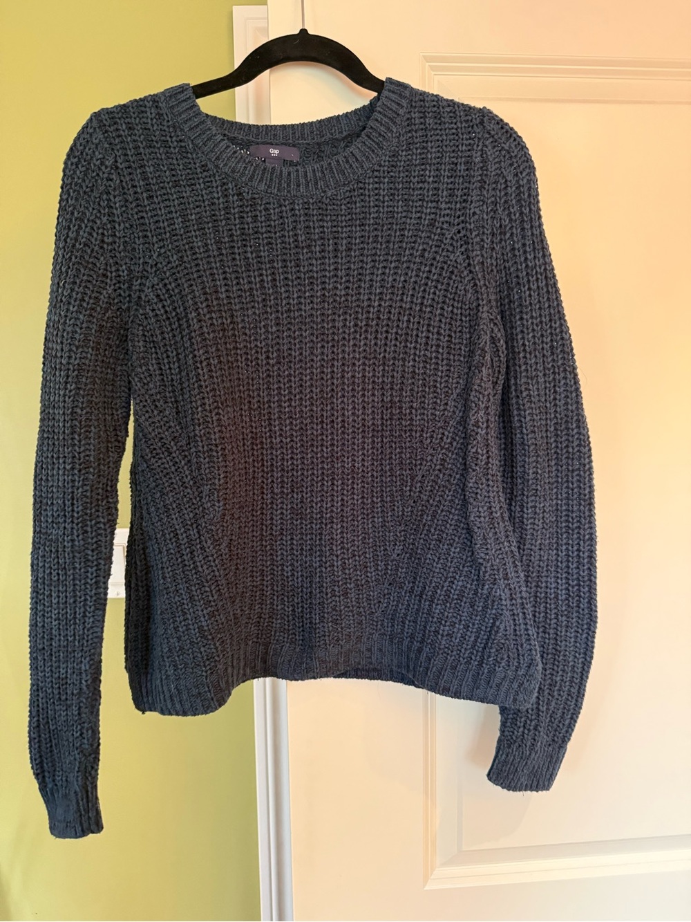 GAP Chunky Knit Crewneck Sweater Navy Blue Size M